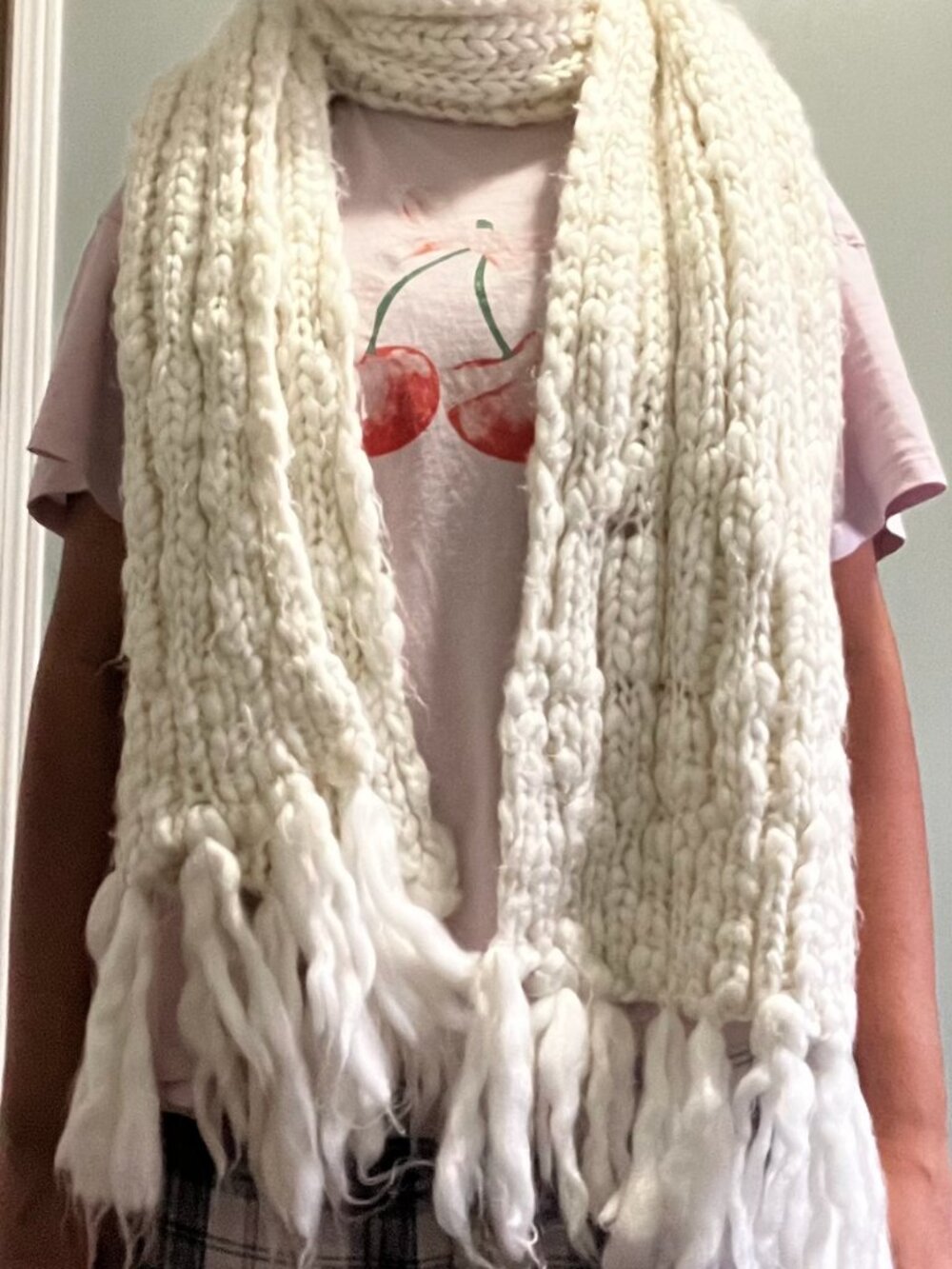 Oversized Gap White Knit Scarf